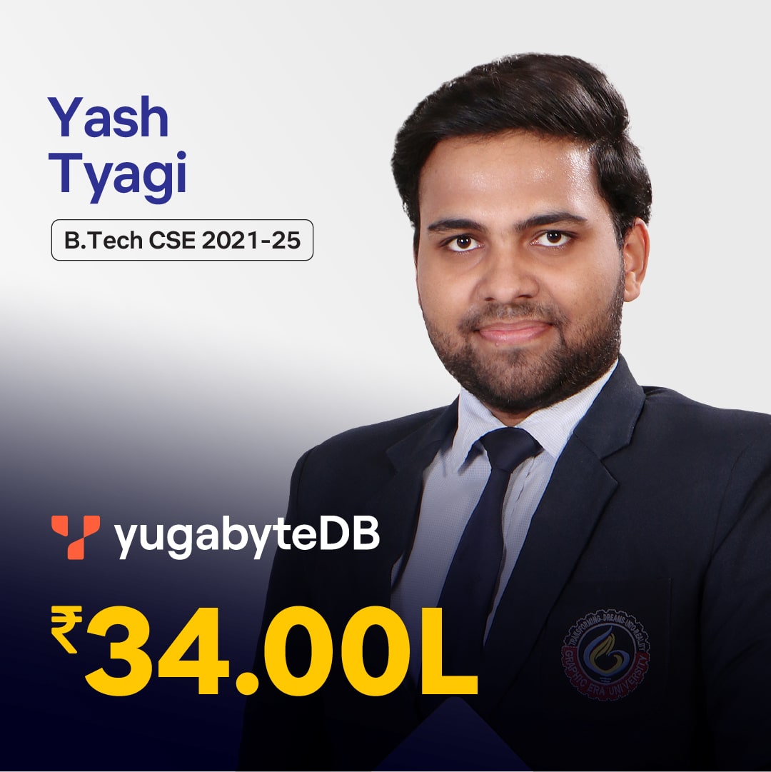 Yash Tyagi placed in YugabyteDB