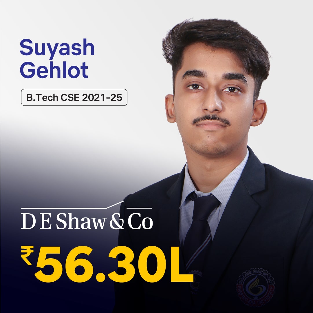 Suyash Gehlot placed in DE Shaw