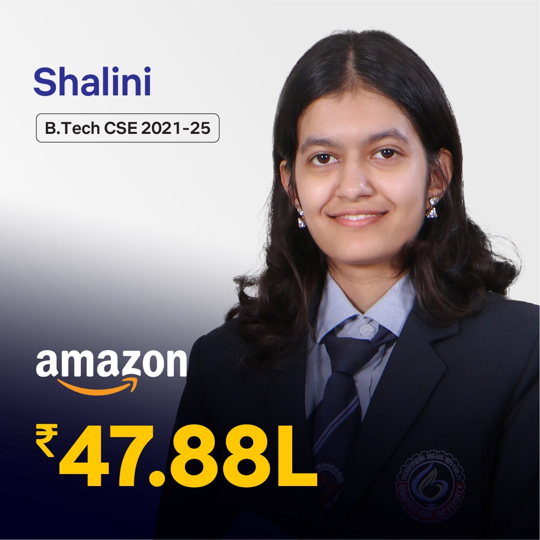 Shalini placed in Amazon