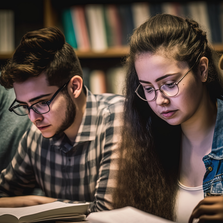 Students studying